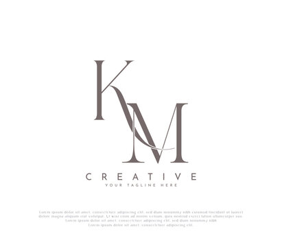 KM, MK Alphabet Letters Logo Monogram