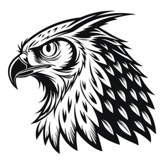 Striking showcases a majestic eagle head in bold, contrasting black and white