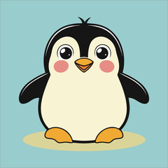 Obraz premium Cute Penguin Childish Cartoon