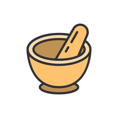 Isolated Mortar And Pestle Symbolizing Traditional Herbal Medicine