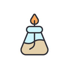 Laboratory Alcohol Burner With Flame On A Transparent Background