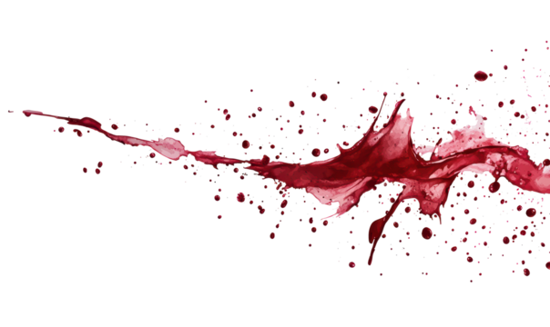 Red wine stains splatter vector illustration on transparent background, minimalist flat design for branding concepts, web templates, and digital art applications. - Powered by Adobe