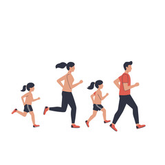 Family Fitness: Active Lifestyle, Vector Illustration