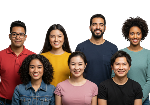 Diverse Smiling Young Adults Unity Inclusion Togetherness