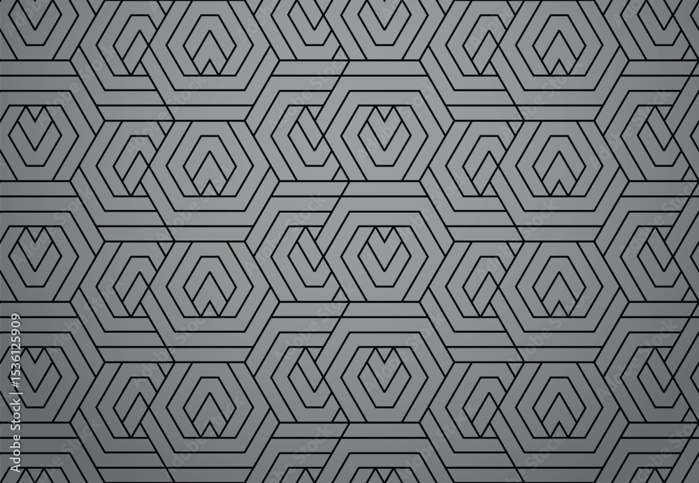 Aufkleber abstract geometric pattern with stripes, lines. seamless vector background. gray and black ornament.