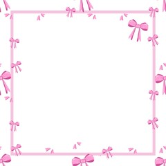 pink frame with ribbon 