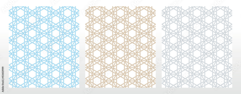 Poster Set of abstract geometric patterns. Seamless vector backgrounds. Colored ornaments Graphic modern patterns Simple lattice graphic design