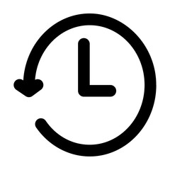 Line vector icon clock representing travel and vacation themes. Perfect for tourism websites, booking apps. Clean SVG format, fully scalable and editable for web or print.