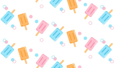 Seamless Popsicle Pattern. Cute and Colorful Summer Design for Packaging and Wallpaper