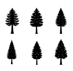 Obraz premium Cypress silhouette vector illustration