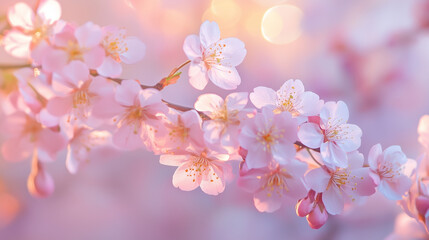 Obraz premium Blooming Cherry Blossoms in Spring Light