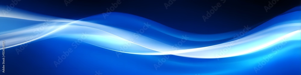 Poster abstract blue wave design with smooth gradient and dynamic flow