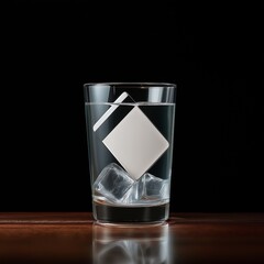 Credit Card in Glass of Water with Ice Cubes – Surreal Financial Concept