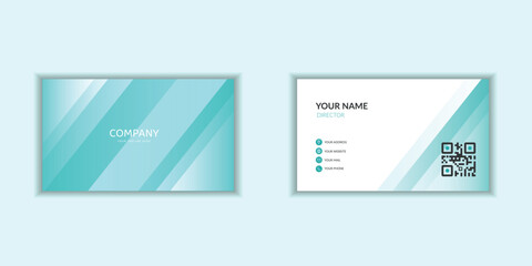 A sleek and modern corporate business card template with a clean design. Ideal for stationery branding