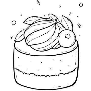 Blueberry Cream Cake On Transparent Background