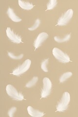 Elegant Abstract Feathered Background: Nature-Inspired Textile Art