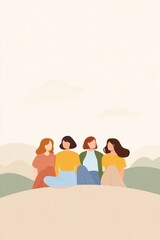 Fototapeta premium celebrate international friendship day with minimalistic illustration that showcases diverse friendships