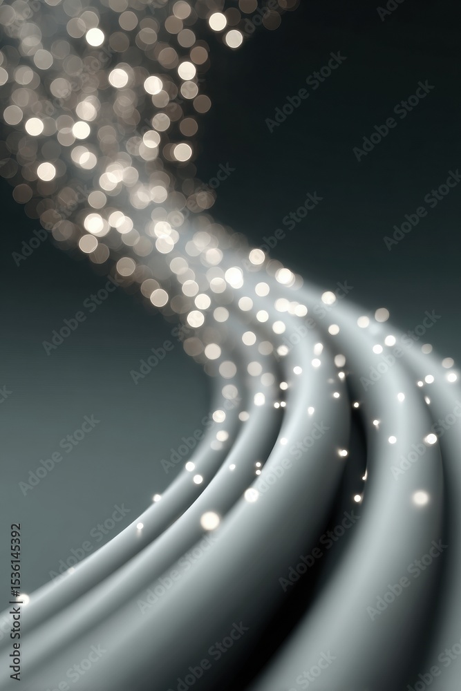 Poster Cybersecurity Digital Data Streams in Dark Cinematic Network Pathways with Dramatic Lighting for Advanced Intrusion Detection Marketing