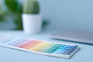 elegant workspace with clean lines showcasing graphic designer tools for creating minimalist designs on simple desk