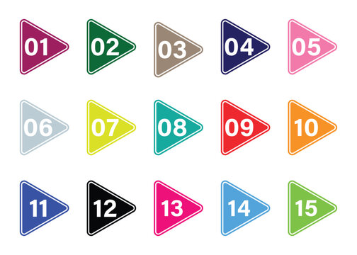 Colorful Round Number Icons Set – Digits 0 to 10 with Long Shadow Style. Vector illustration  - Powered by Adobe