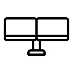 Dual monitor icon. Vector line icon