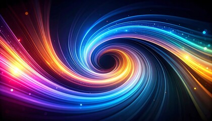 Radiant spiral of colorful waves symbolizing communication with smooth glow