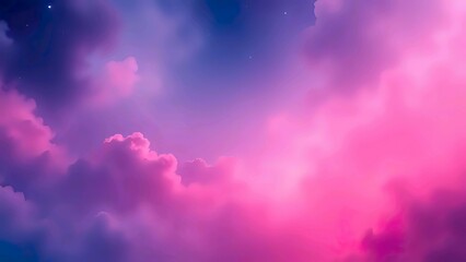 Dreamy Pink and Purple Clouds in a Serene Sky at Dusk