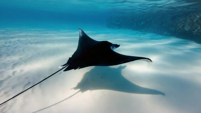 Graceful stingray underwater