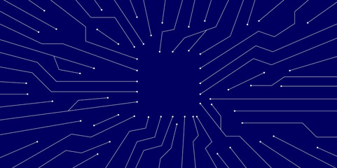 circuit board on blue background