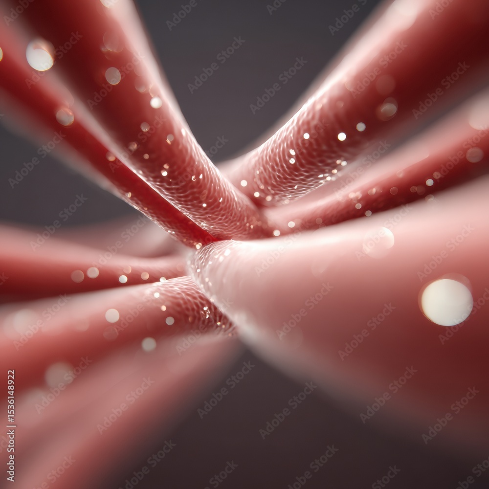 Aufkleber Quantum Simulator Visualization with Luminous Energy Streams and Ribbon Data Paths in Space for Advanced Technology Marketing and Digital Innovation