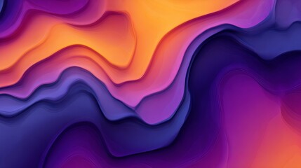 Fototapeta premium Abstract Purple Orange Gradient Waves Digital Art Background Design Modern Fluid Swirls Vibrant Color Texture Wallpaper Illustration Graphic Pattern Smooth Elegant Style Artistic 