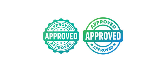 Approved Stamps Teal and Green Gradient Seals