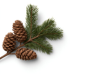 Christmas branch with cones isolated on white or transparent background, png cut out 53314222 1