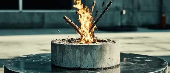 Concrete Fire Pit Modern Outdoor Fire Feature