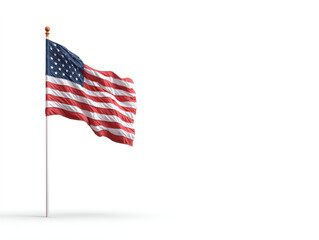 Wavy american flag isolated isolated on white or transparent background, png cut out 13914329 1