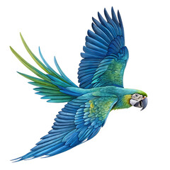 Obraz premium Stunning Blue and Yellow Macaw Parrot in Exquisite Flight