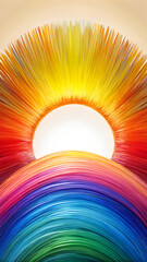 Minimal Curved Brush Strokes with Multicolor Gradient Mobile Ratio Composition