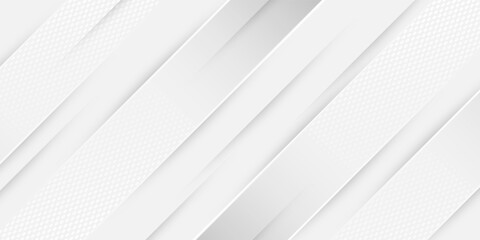 Obraz premium Abstract white grey background. Modern simple white geometric design. Minimal shapes. Suit for booklet, brochure, banner, poster, website, flyer, cover, corporate, backdrop. Vector illustration.