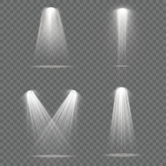 High Angle Spotlights on Transparent Background (Cinematic Lighting Icon)