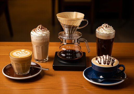 Diverse Coffee Selection and Pour-Over Brewing