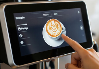 Customizing coffee on a smart machine screen