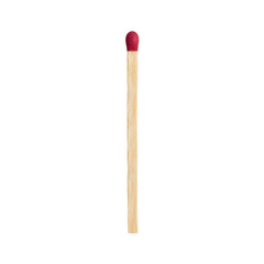 Single wooden match with red head.