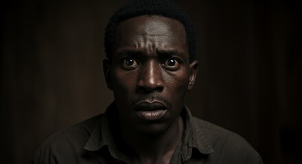 A Man's Worried Gaze: A Dramatic Portrait