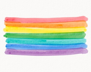 Horizontal pastel rainbow stripes in soft watercolor tone, representing gentle pride and inclusivity