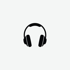 Modern headphone icon with stylized sound wave lines. Black silhouette design on white background, perfect for logos, audio apps, music branding, and tech illustrations.