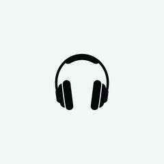 Modern headphone icon with stylized sound wave lines. Black silhouette design on white background, perfect for logos, audio apps, music branding, and tech illustrations.