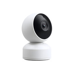 Swiveling white robotic surveillance eye