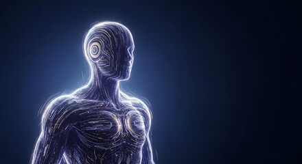 Futuristic Digital Human Figure