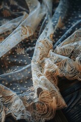 Lace blouse displayed on the table