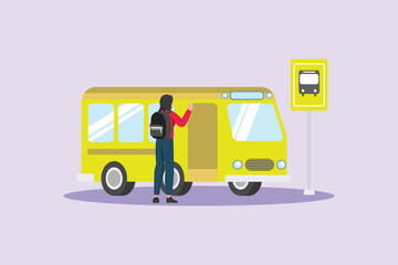Public Service Concept. Colored flat vector illustration isolated
